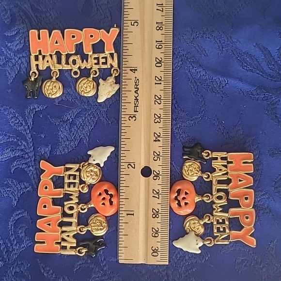 🎃 Set of 3 Happy Halloween *BROKEN* Pins/Brooches for Crafting or Repair- READ! - Picture 3 of 7